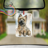 Cairn Terrier Paw Print Car Air Freshener - Vehicle