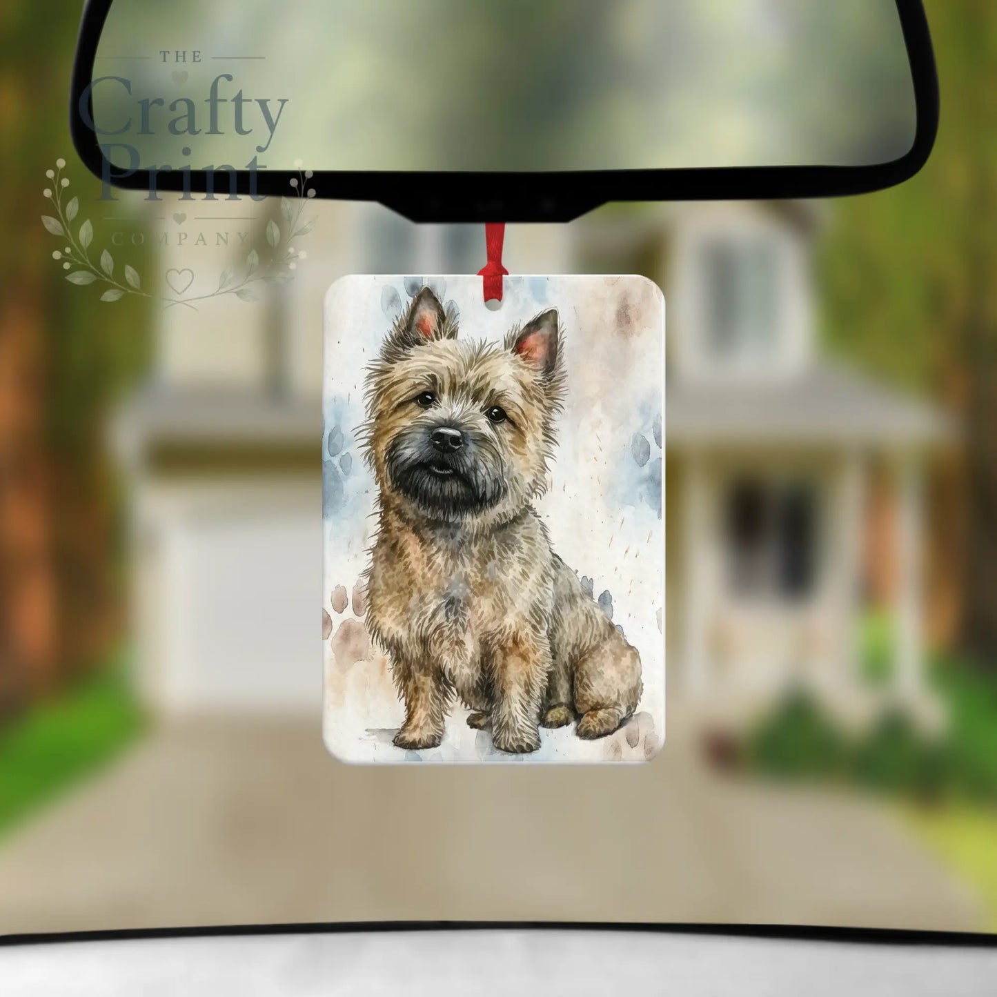 Cairn Terrier Paw Print Car Air Freshener - Vehicle