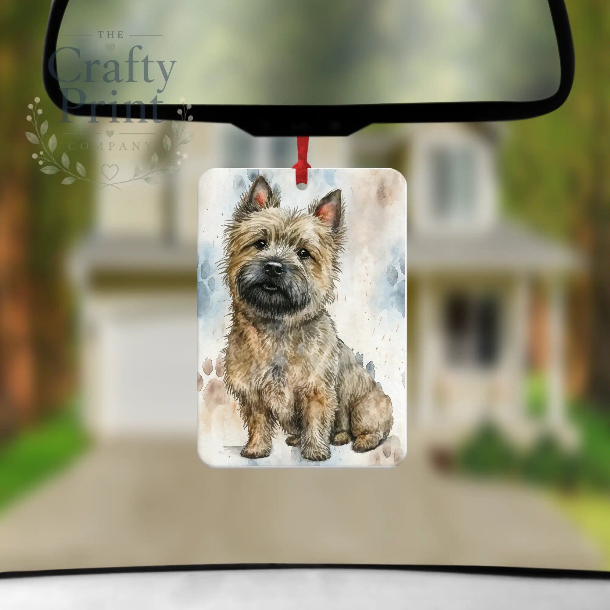 Cairn Terrier Paw Print Car Air Freshener - Vehicle