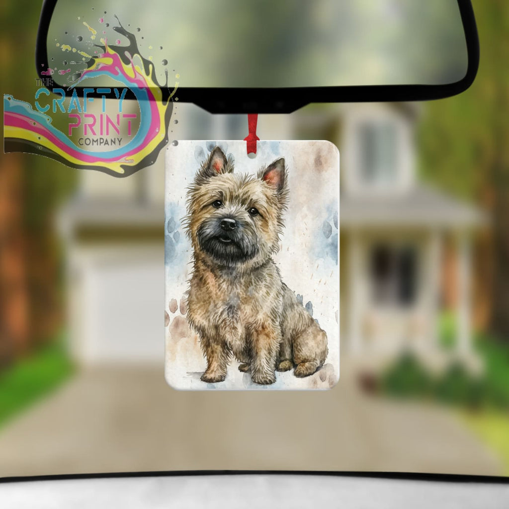 Cairn Terrier Paw Print Car Air Freshener - Vehicle