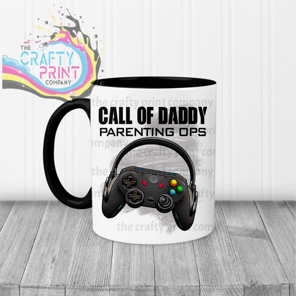 Call of Daddy Parenting Ops Mug - Black Handle & Inner -