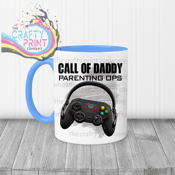 Call of Daddy Parenting Ops Mug - Blue Handle & Inner - Mugs