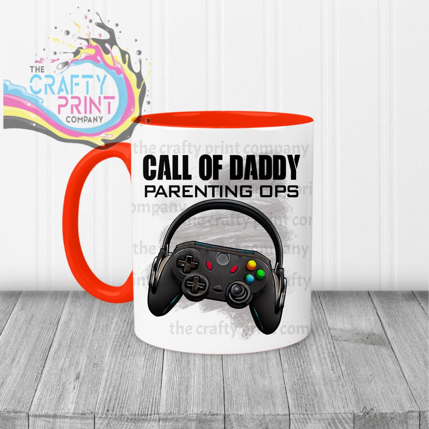 Call of Daddy Parenting Ops Mug - Red Handle & Inner - Mugs