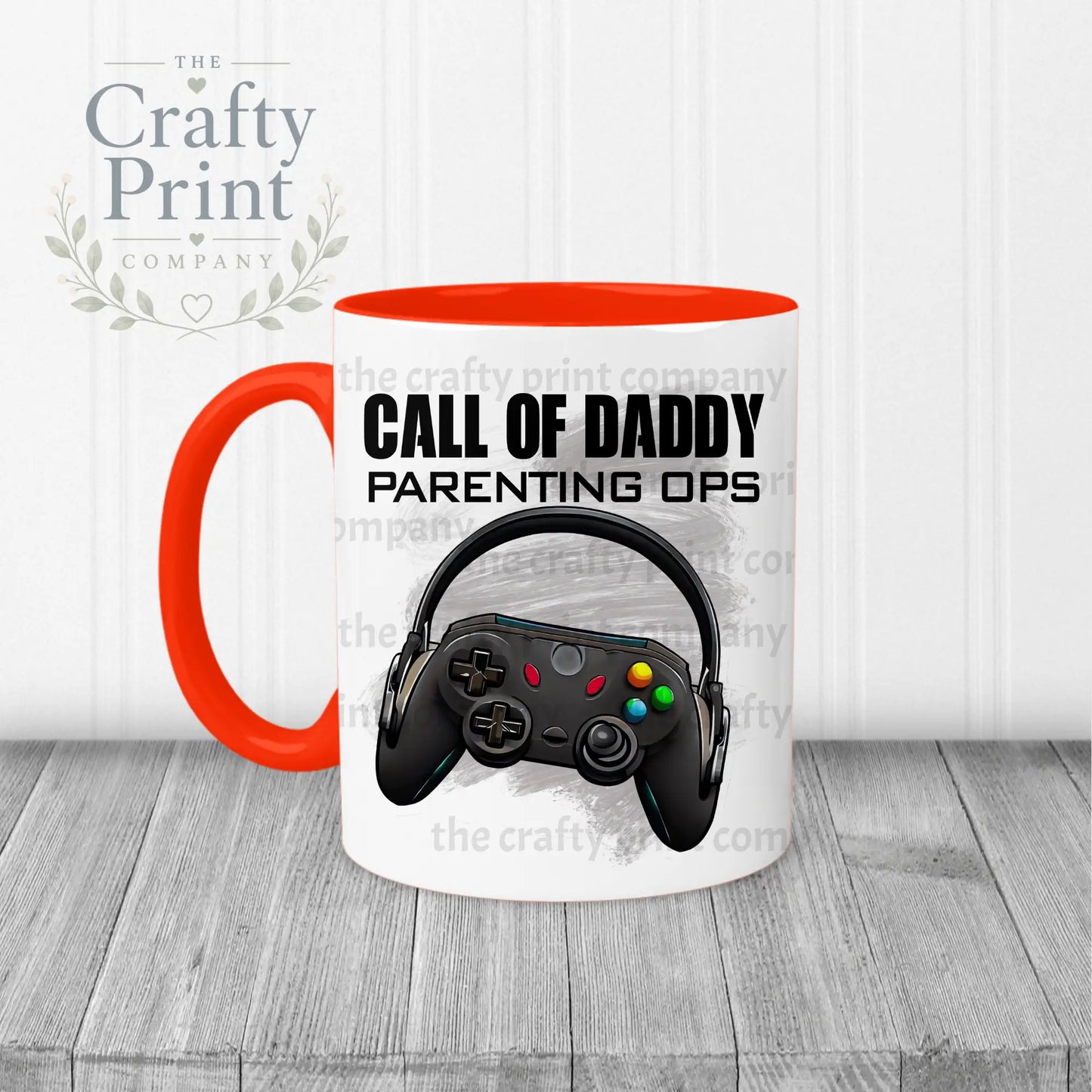 Call of Daddy Parenting Ops Mug - Red Handle & Inner - Mugs