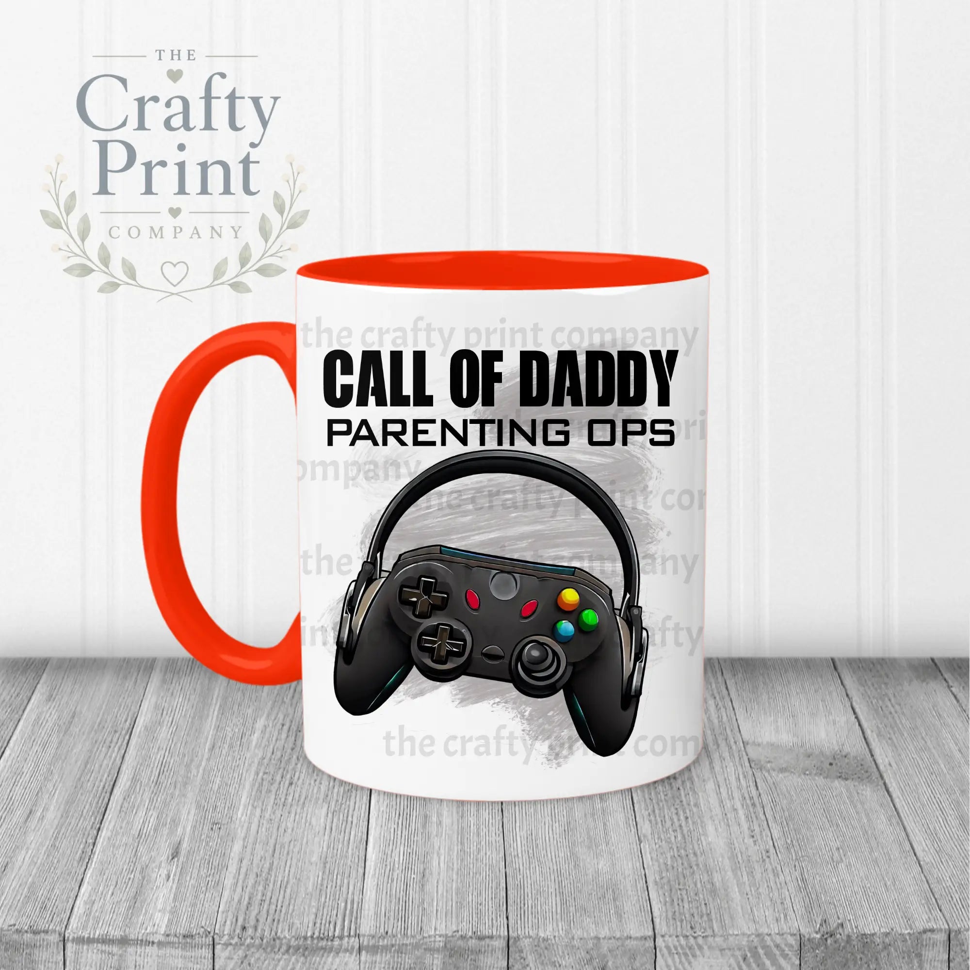 Call of Daddy Parenting Ops Mug - Red Handle & Inner - Mugs