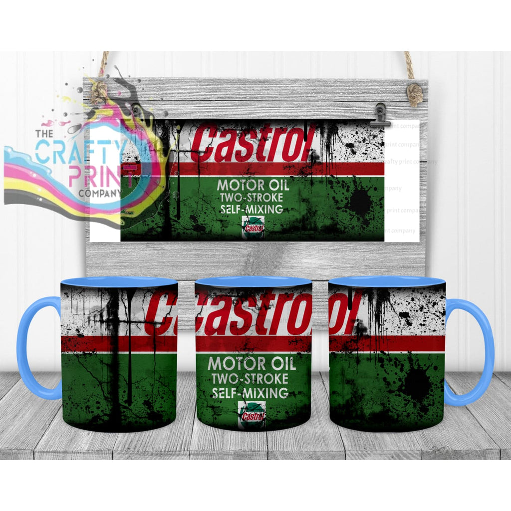 Castrol Dirty Mug - Blue Handle & Inner - Mugs