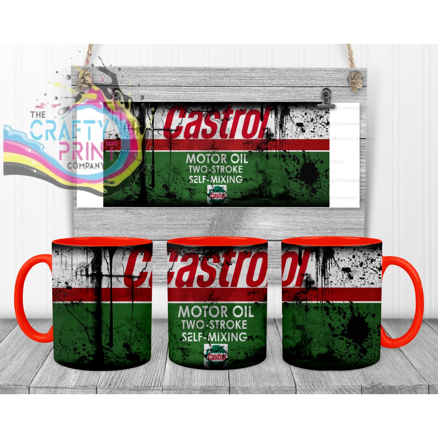 Castrol Dirty Mug - Red Handle & Inner - Mugs