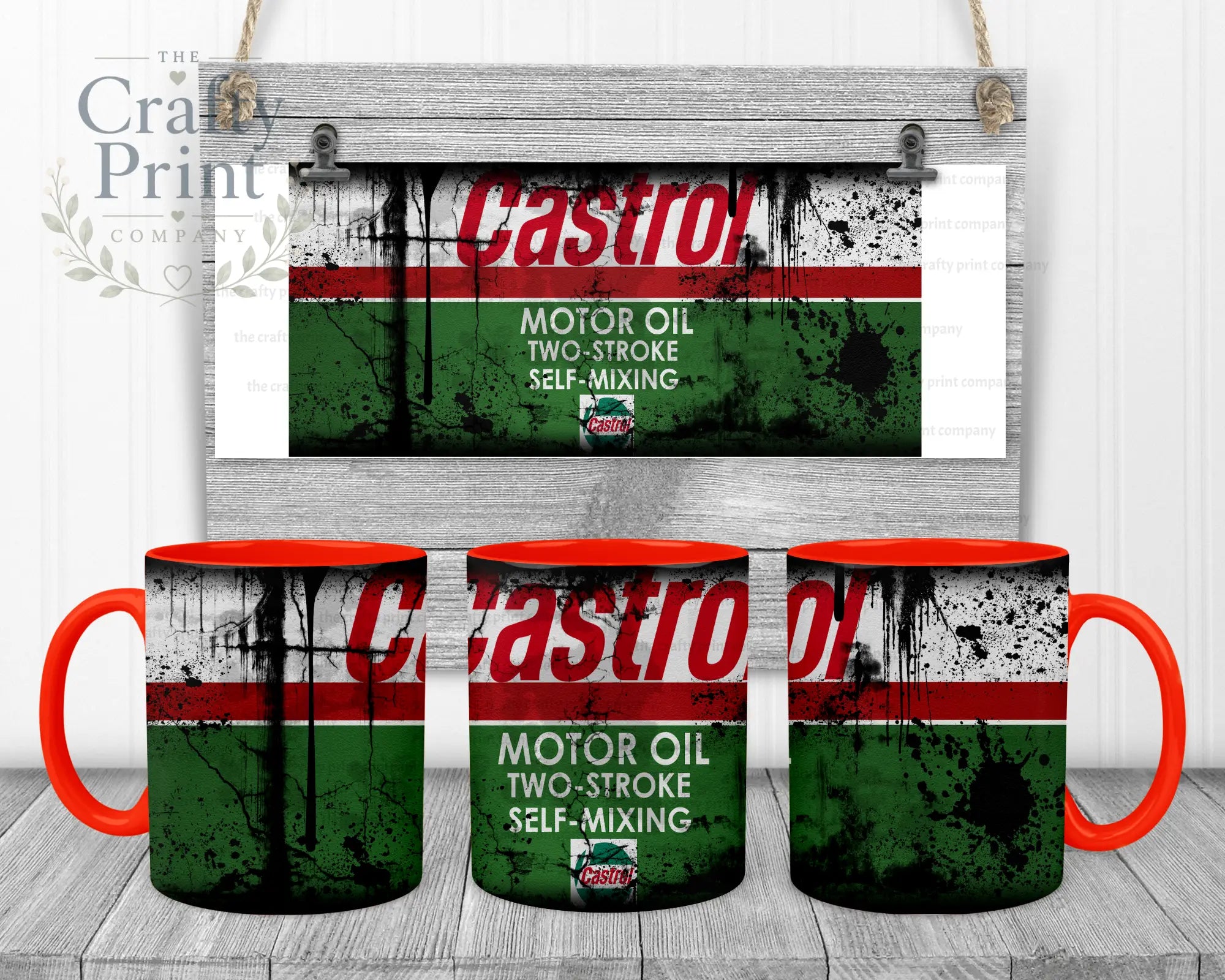 Castrol Dirty Mug - Red Handle & Inner - Mugs