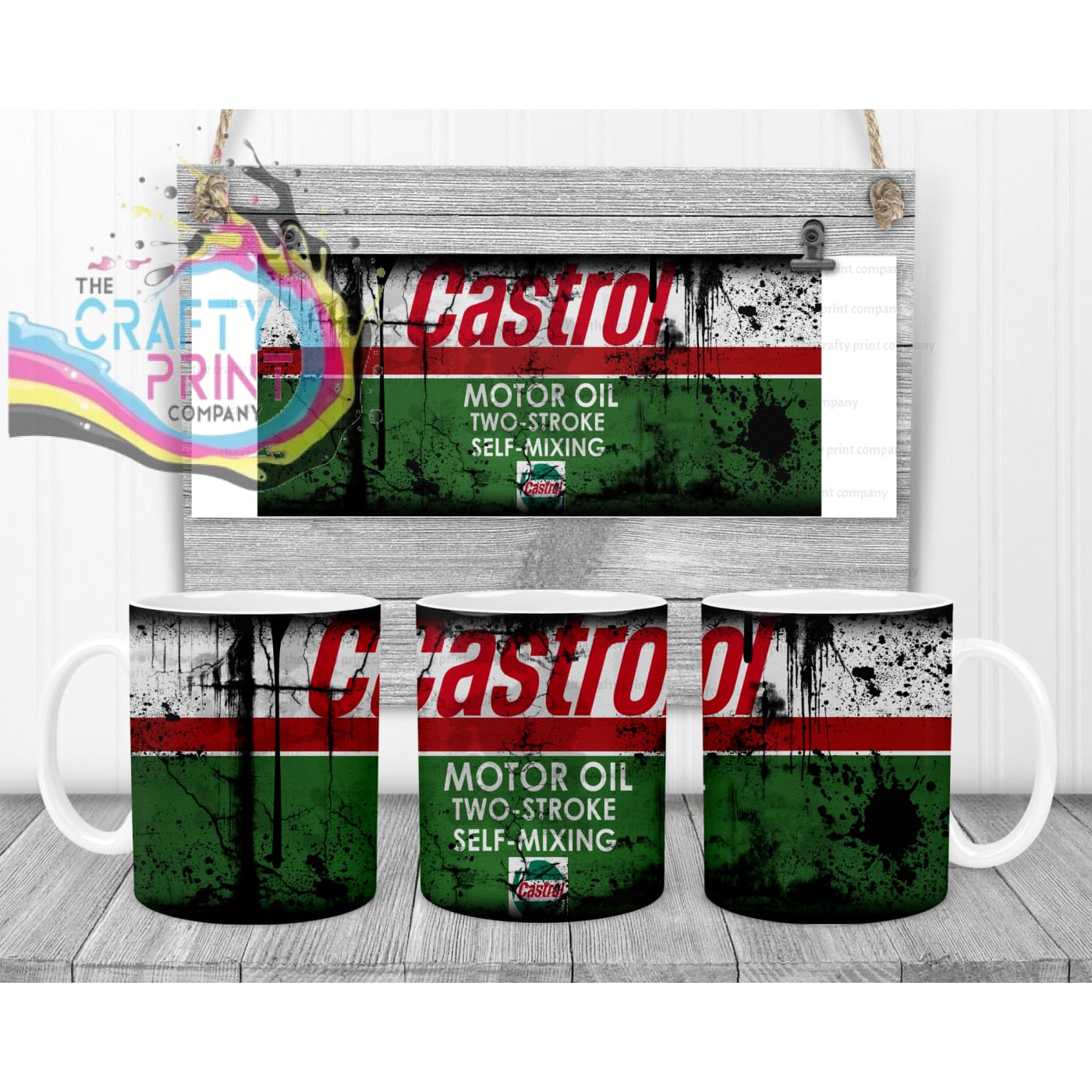 Castrol Dirty Mug - White Handle & Inner - Mugs