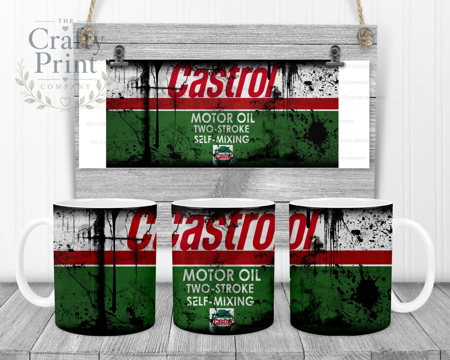 Castrol Dirty Mug - White Handle & Inner - Mugs