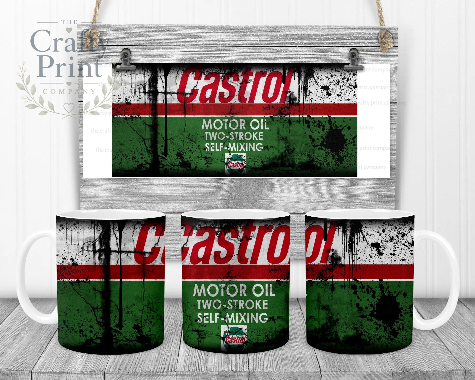 Castrol Dirty Mug - White Handle & Inner - Mugs
