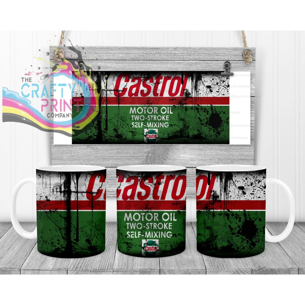 Castrol Dirty Mug - White Handle & Inner - Mugs