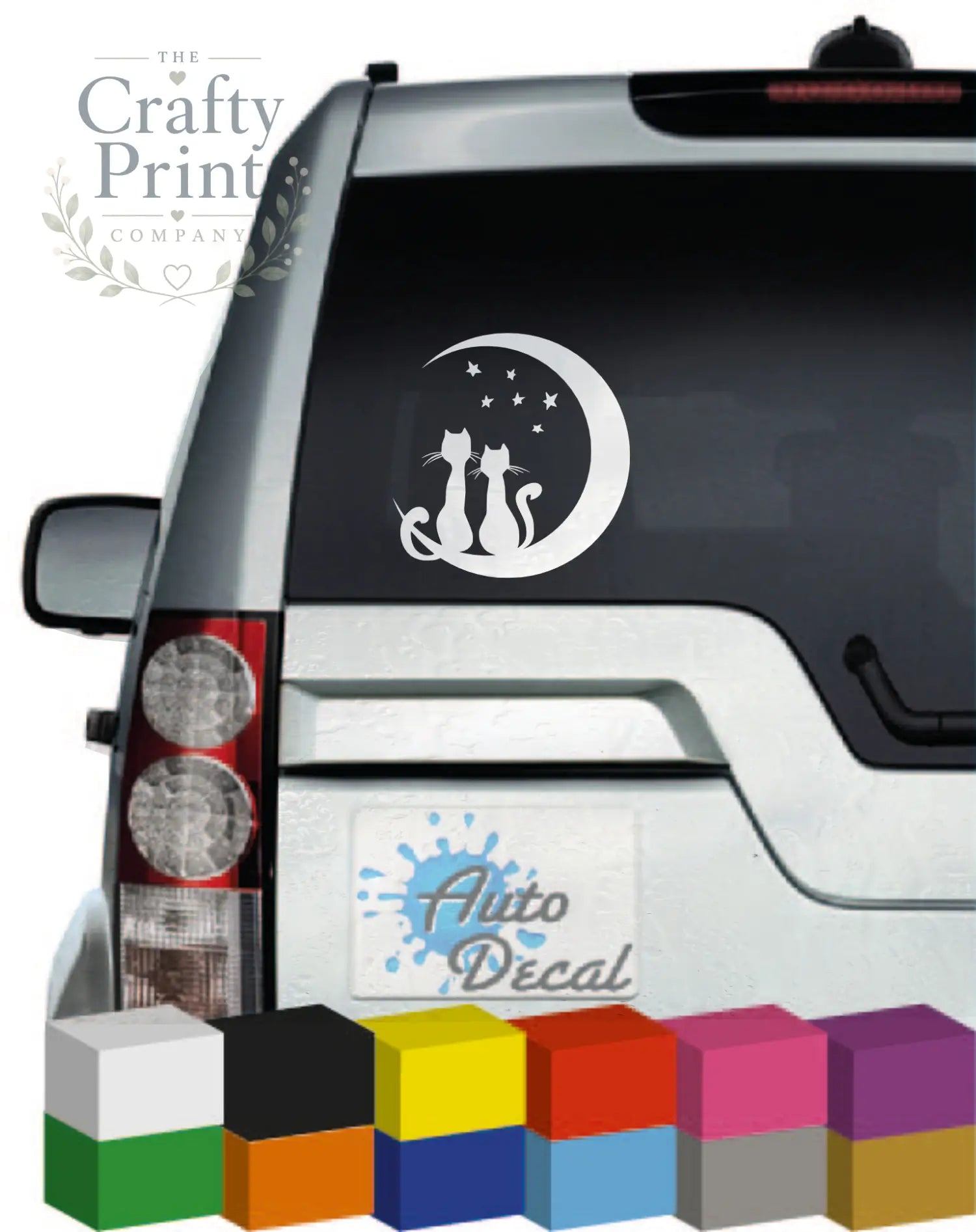 Cat Moon Stars Car Sticker - Bumper Stickers