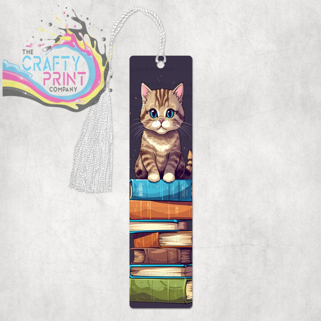 Cat with books Bookmark - Bookmarks