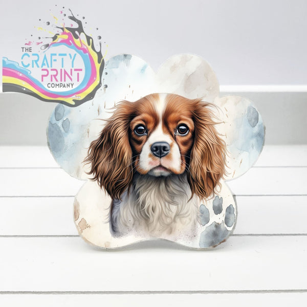 Cavalier King Charles Spaniel Acrylic Paw Print Car Vent