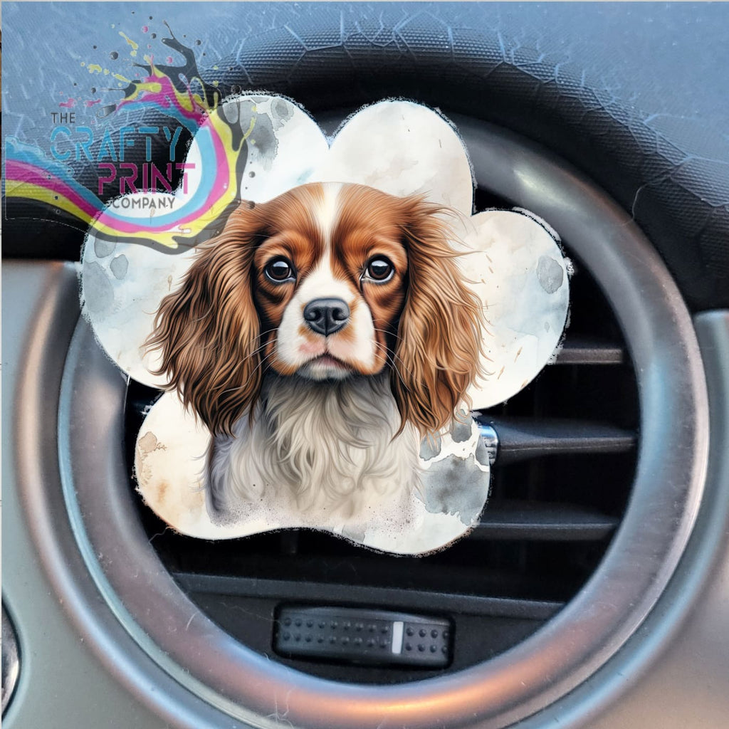 Cavalier King Charles Spaniel Acrylic Paw Print Car Vent