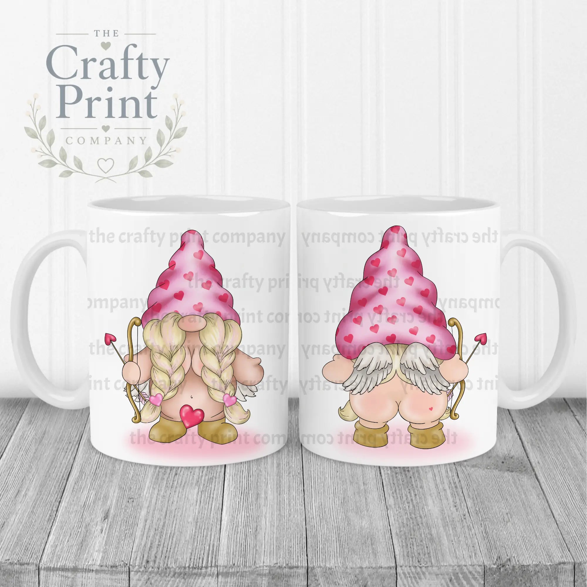 Cheeky Bum Cupid Female Gonk Mug - White Handle & Inner