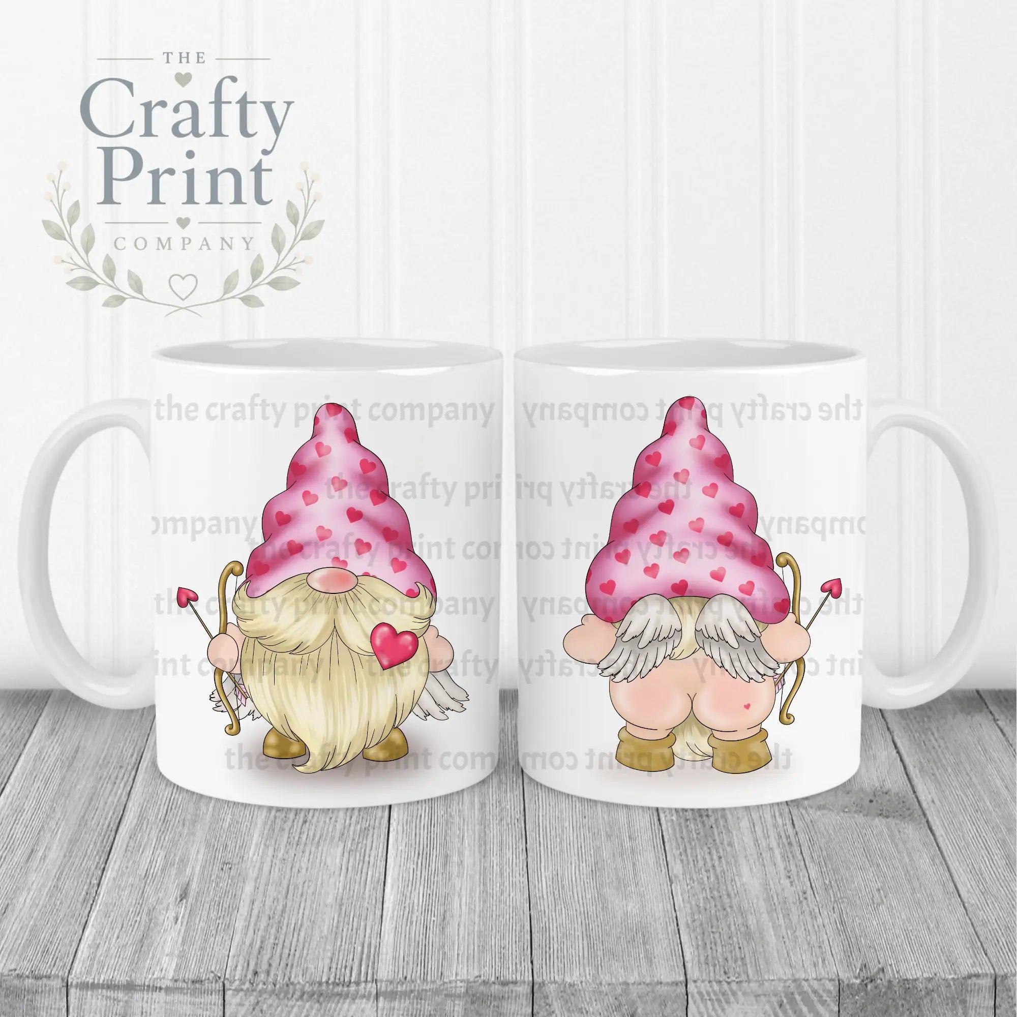 Cheeky Bum Cupid Gonk Mug - White Handle & Inner - Mugs