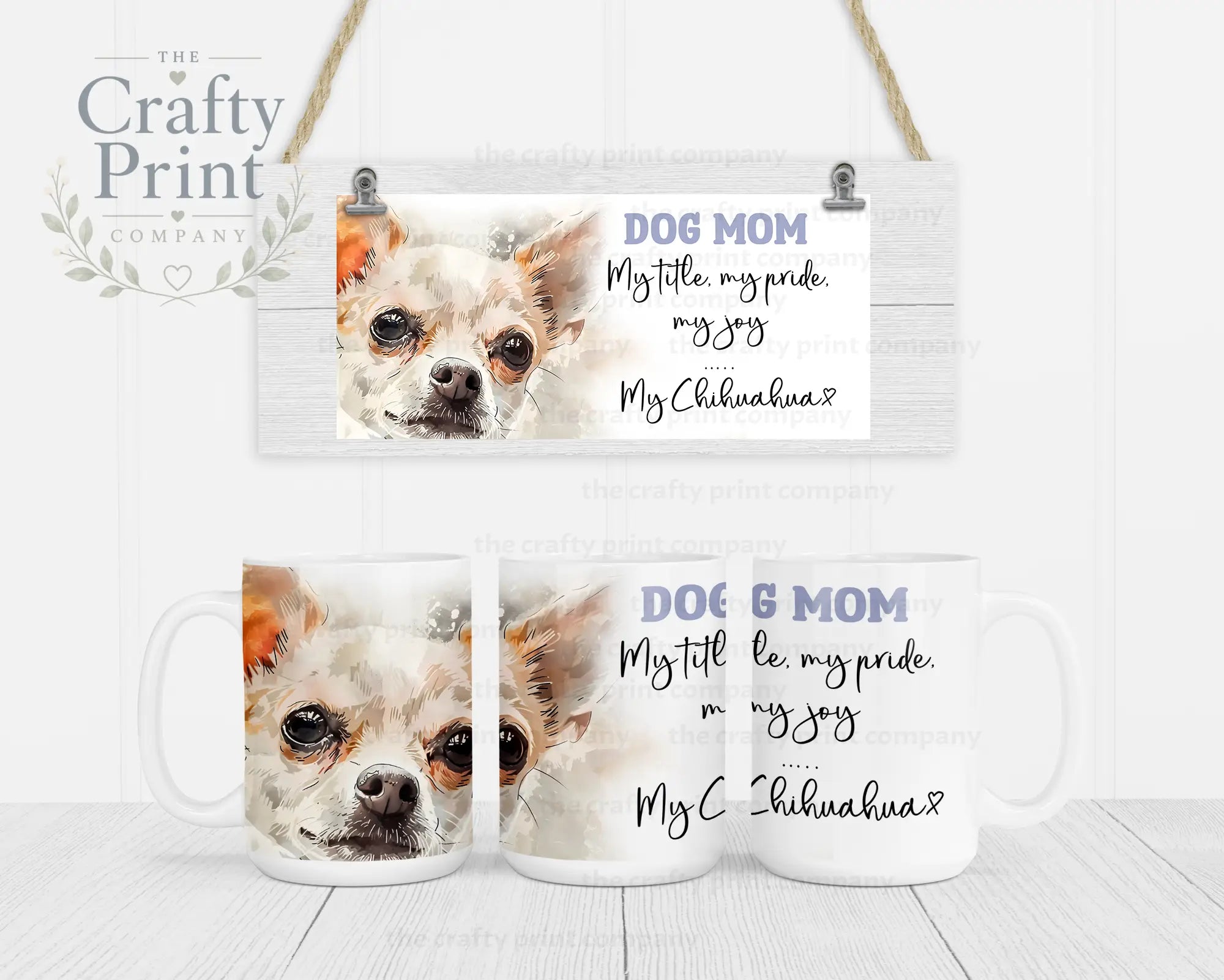 Chihuahua Dog Mom Mug - 15oz Jumbo / White Handle & Inner