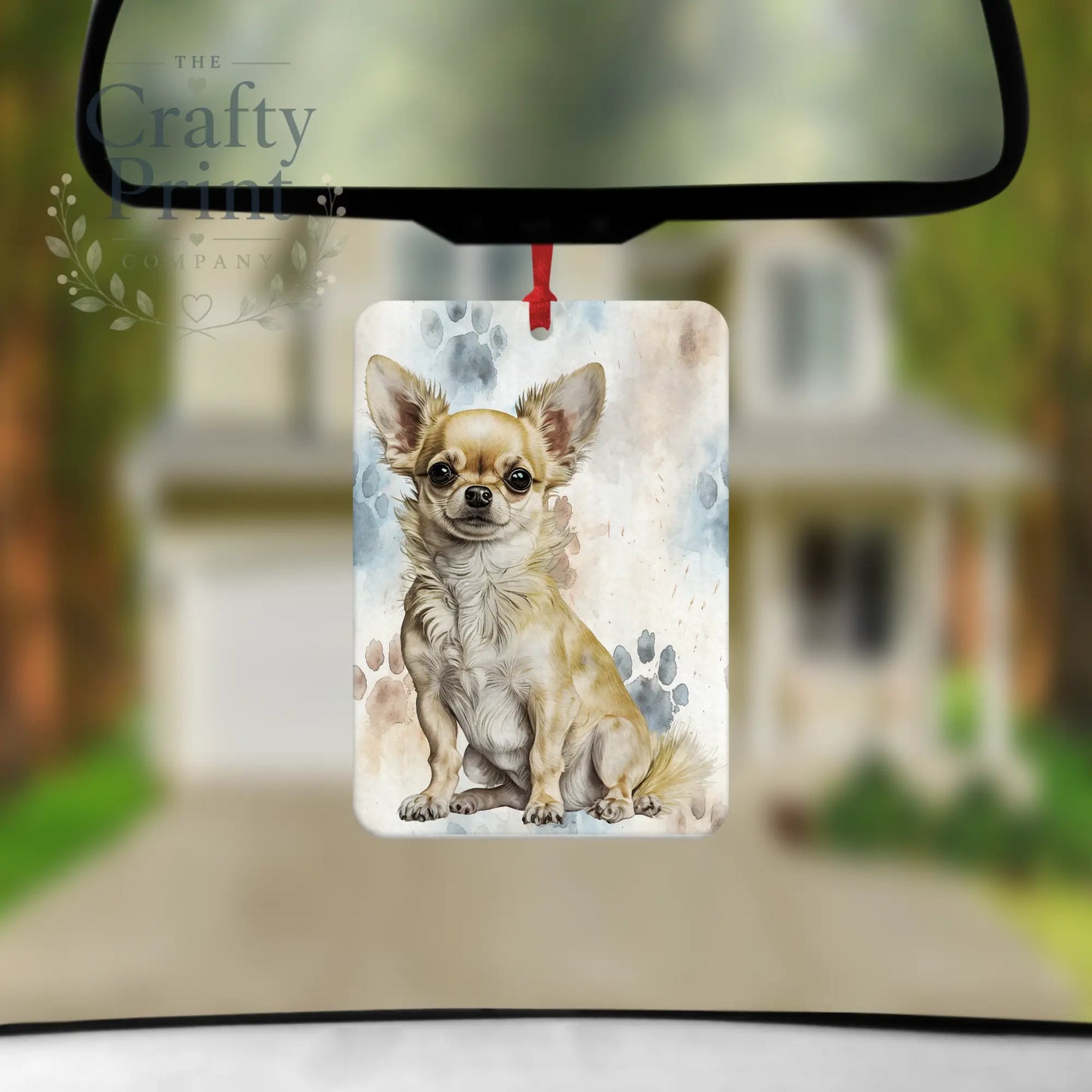 Chihuahua Paw Print Car Air Freshener - Vehicle Fresheners