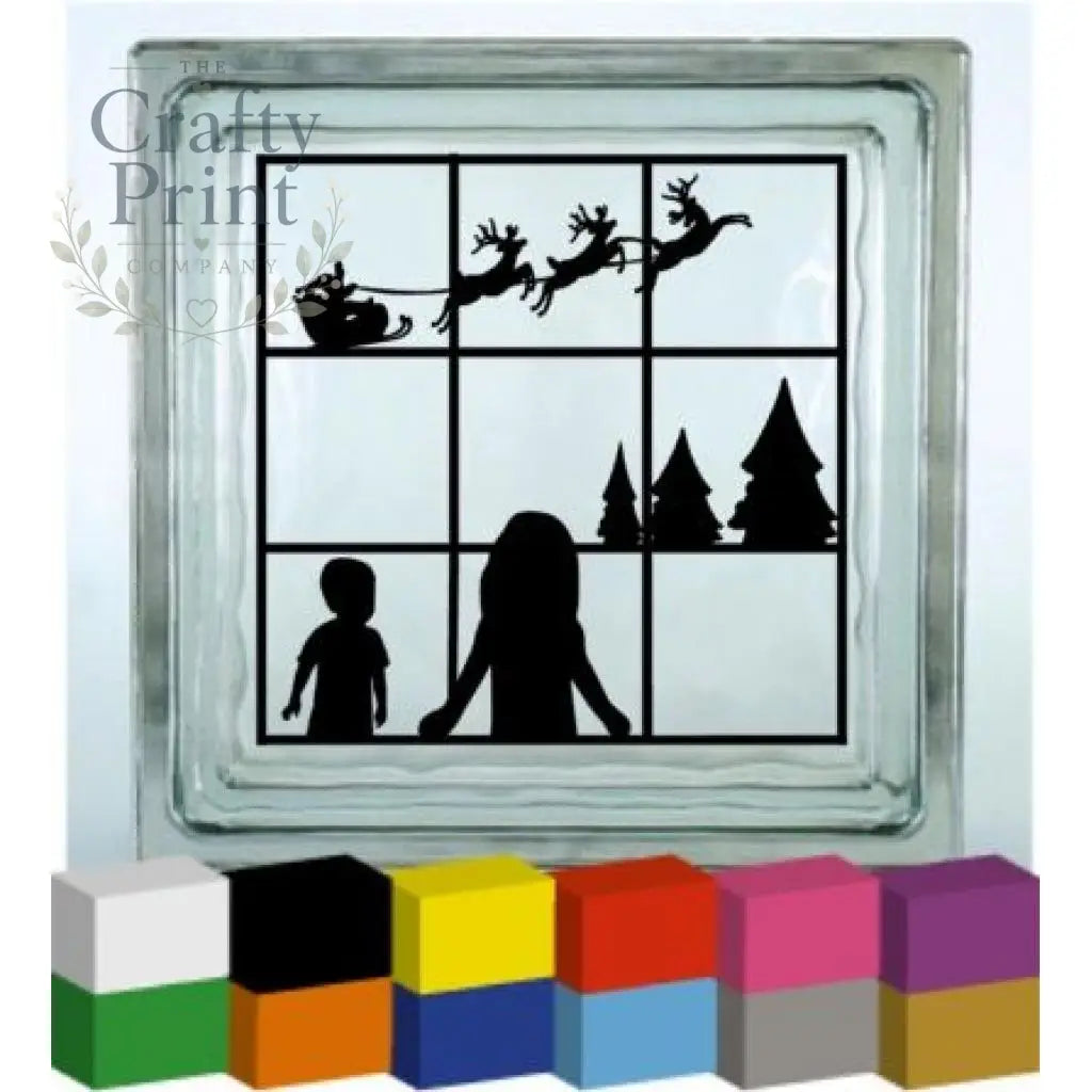 Children looking for santa Vinyl Decal Sticker - Decorative