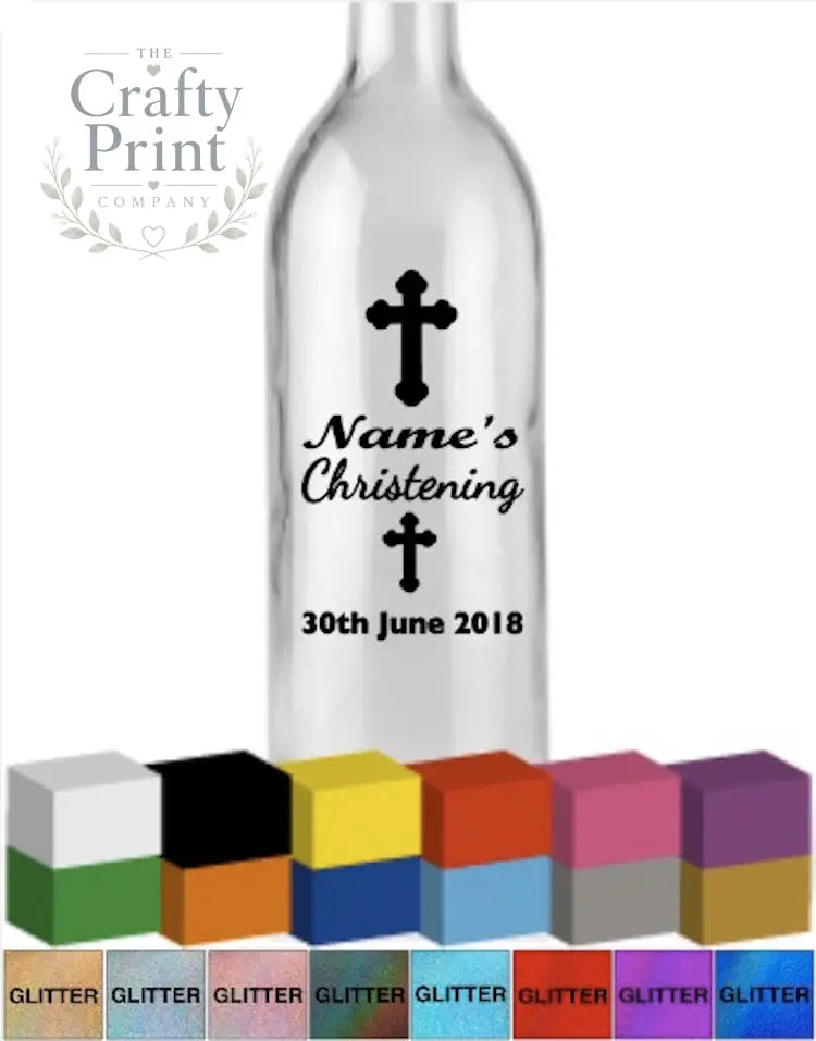 Christening Personalised Bottle Vinyl Decal - Decorative