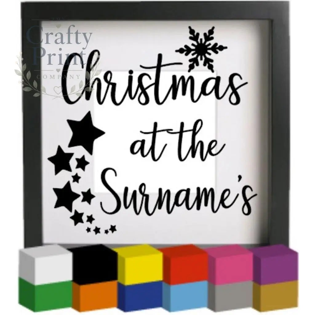 Christmas at the Personalised with surname V3 Vinyl Decal