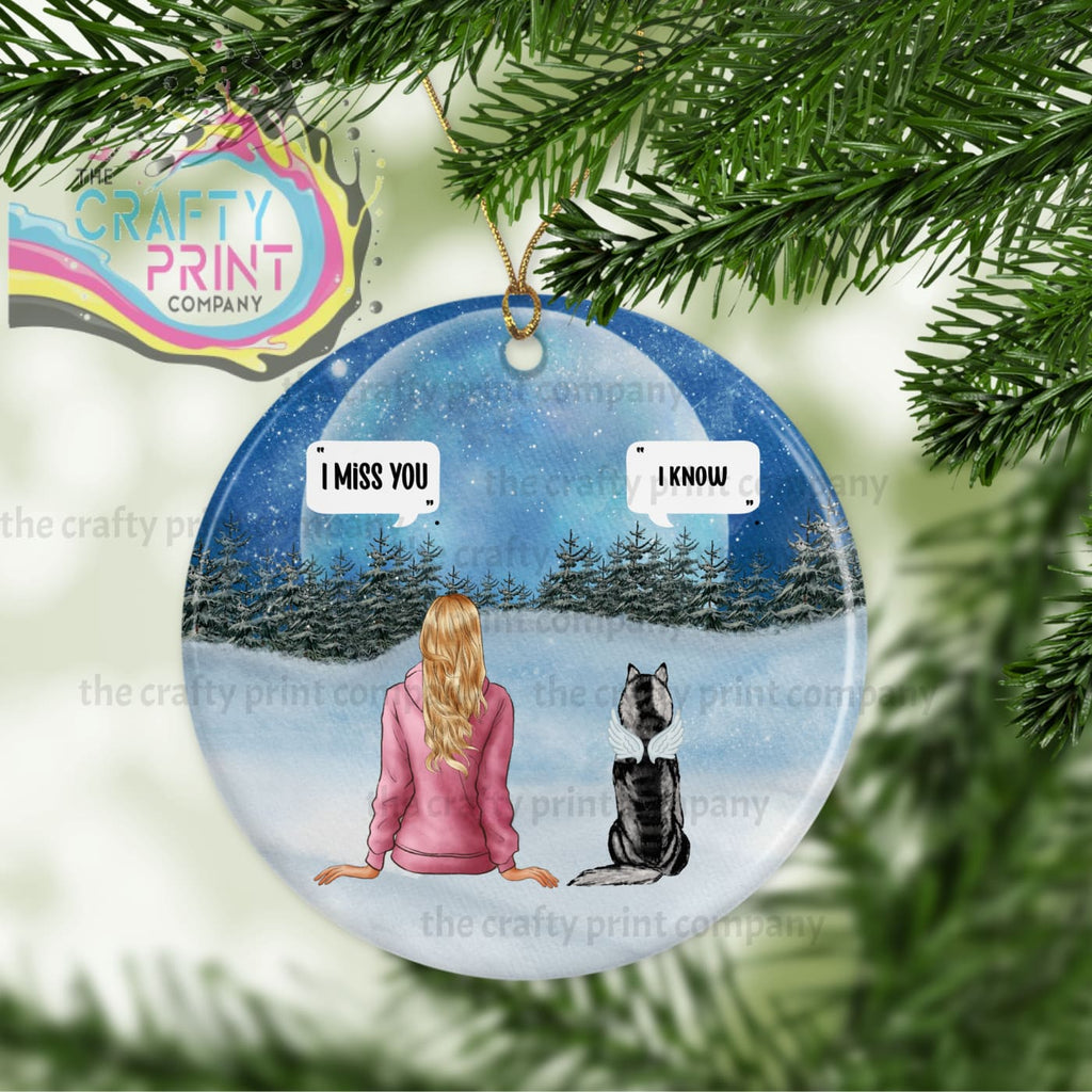 Christmas Ceramic Personalised Pet Memorial with trees