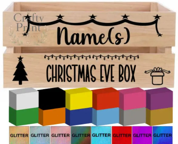 Christmas Eve Box Crate Vinyl Personalised Decal / Sticker