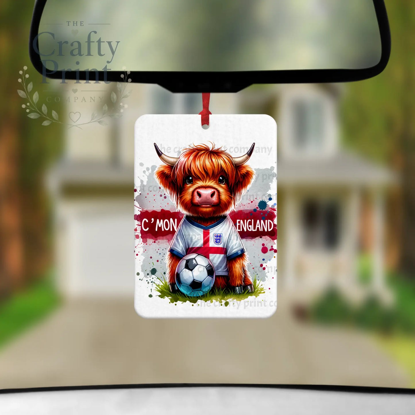 Cmon England Football Highland Cow Car Air Freshener