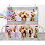 Cockapoo Dog Funny Faces Mug - Pink Handle & Inner - Mugs