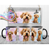 Cockapoo Dog Funny Faces Mug - Black Handle & Inner - Mugs