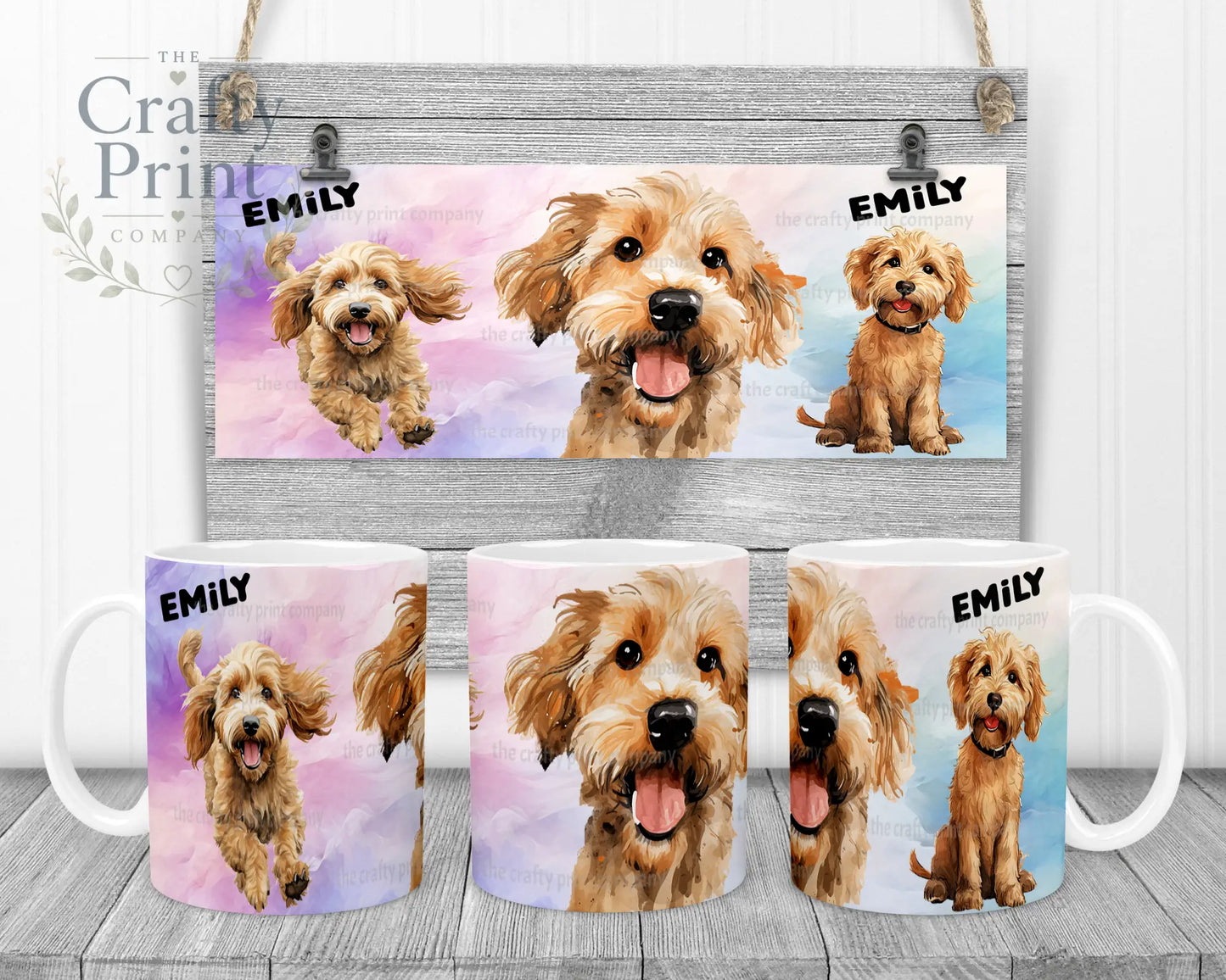 Cockapoo Dog Funny Faces Mug - White Handle & Inner - Mugs