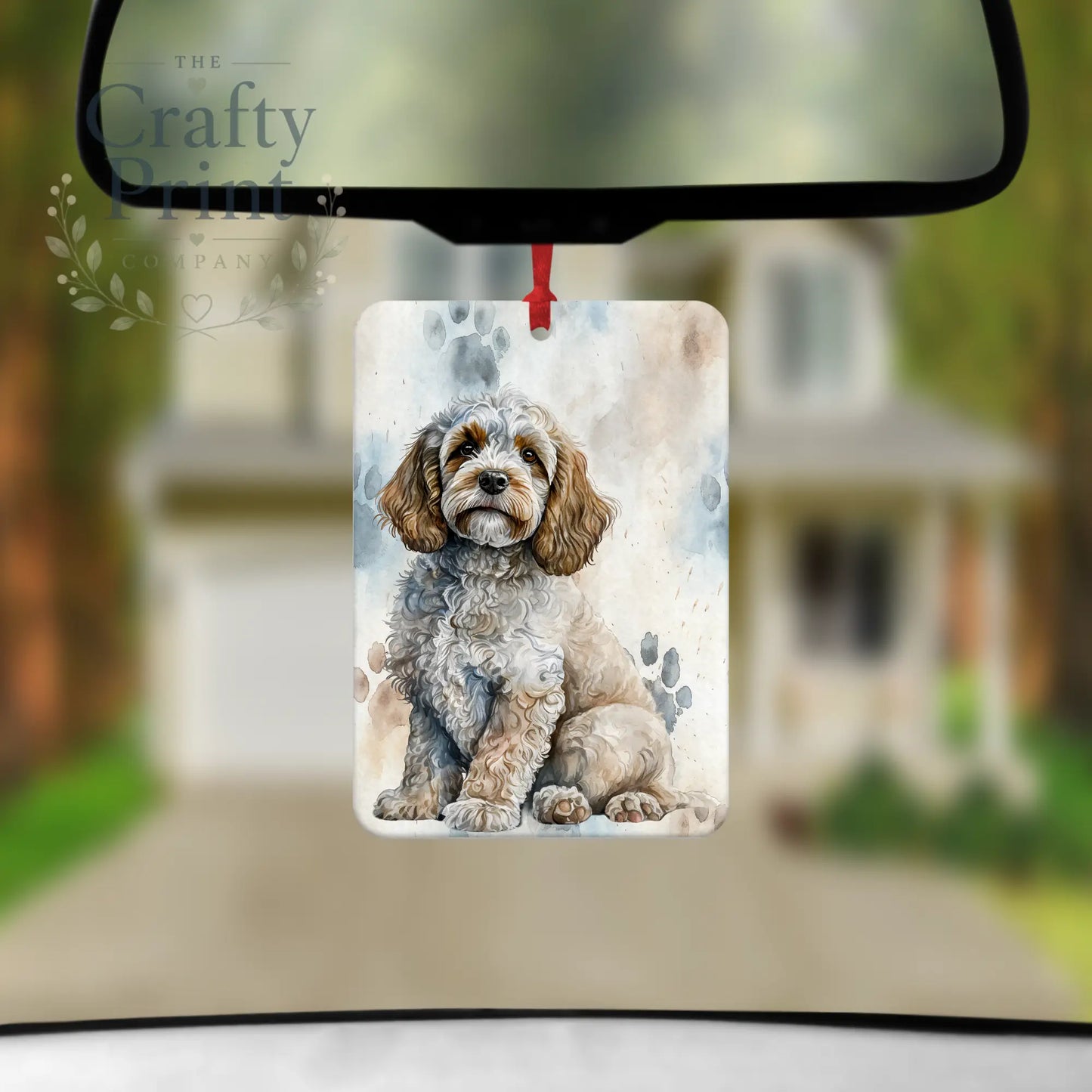 Cockapoo Paw Print Car Air Freshener - Vehicle Fresheners