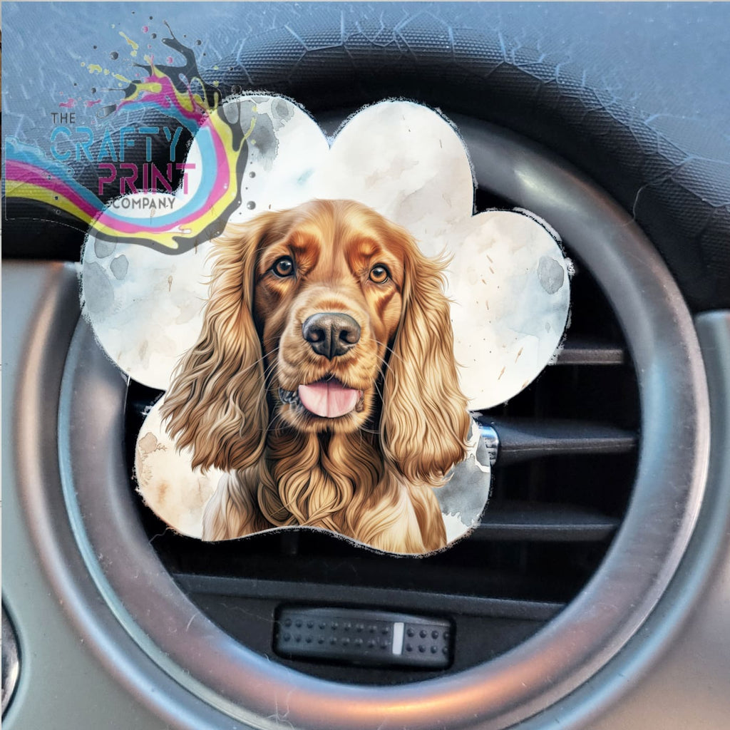 Cocker Spaniel Acrylic Paw Print Car Vent Clip on Air