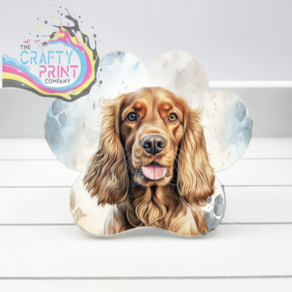 Cocker Spaniel Acrylic Paw Print Car Vent Clip on Air