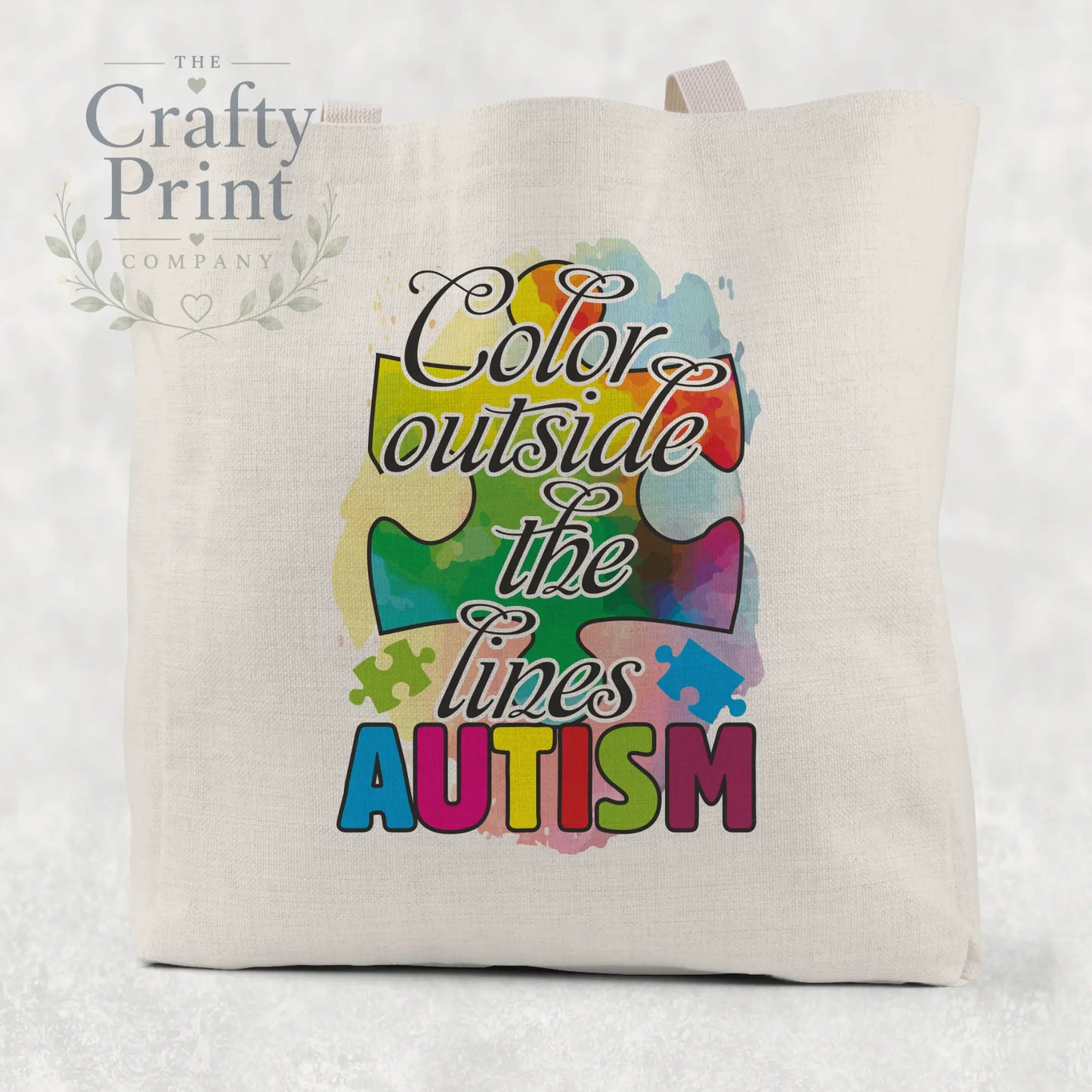 Colour Outside the Lines Autism Cotton Tote Bag - Shopping