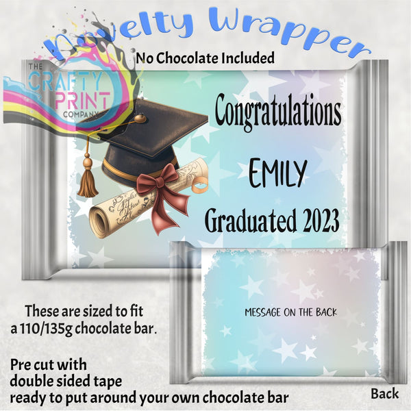 Congratulations 2023 Graduation Chocolate Bar Wrapper - Blue