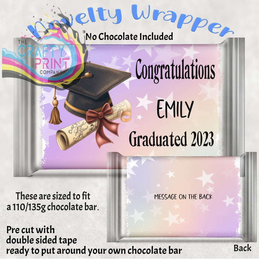 Congratulations 2023 Graduation Chocolate Bar Wrapper - Pink