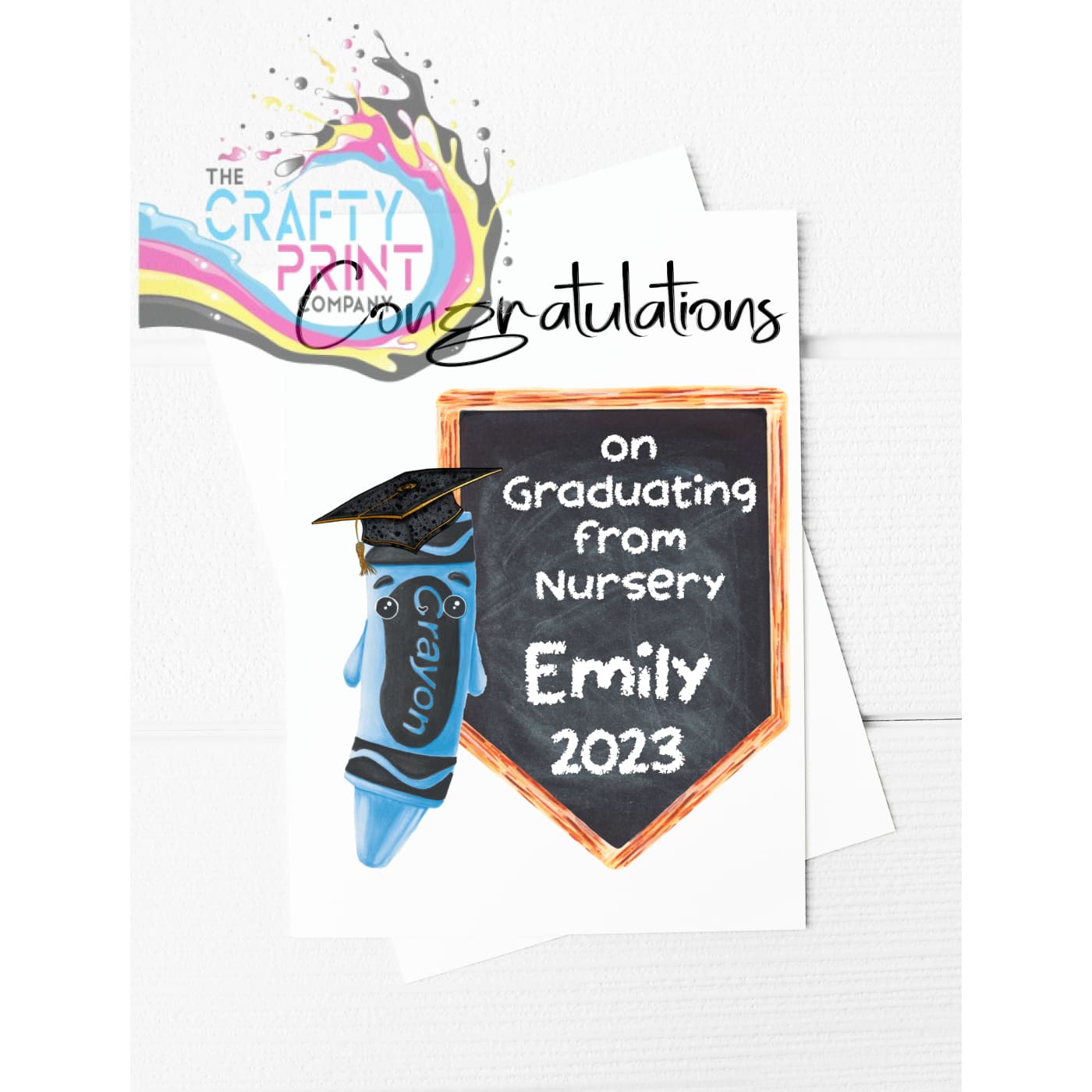 Congratulations on Graduating Crayon Personalised A5 Card