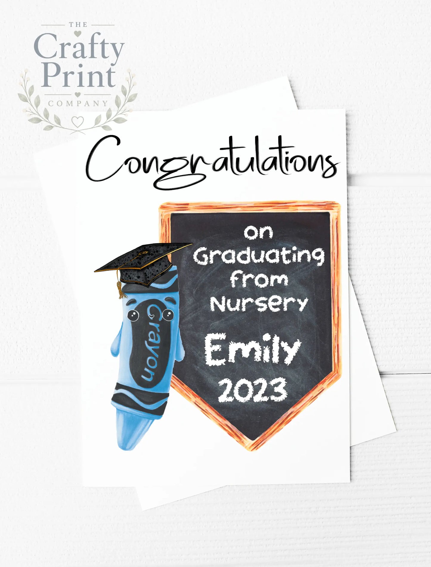 Congratulations on Graduating Crayon Personalised A5 Card