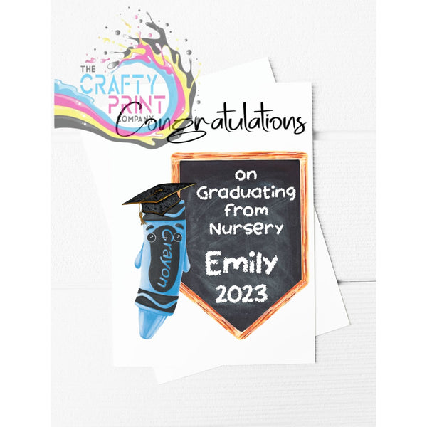 Congratulations on Graduating Crayon Personalised A5 Card -