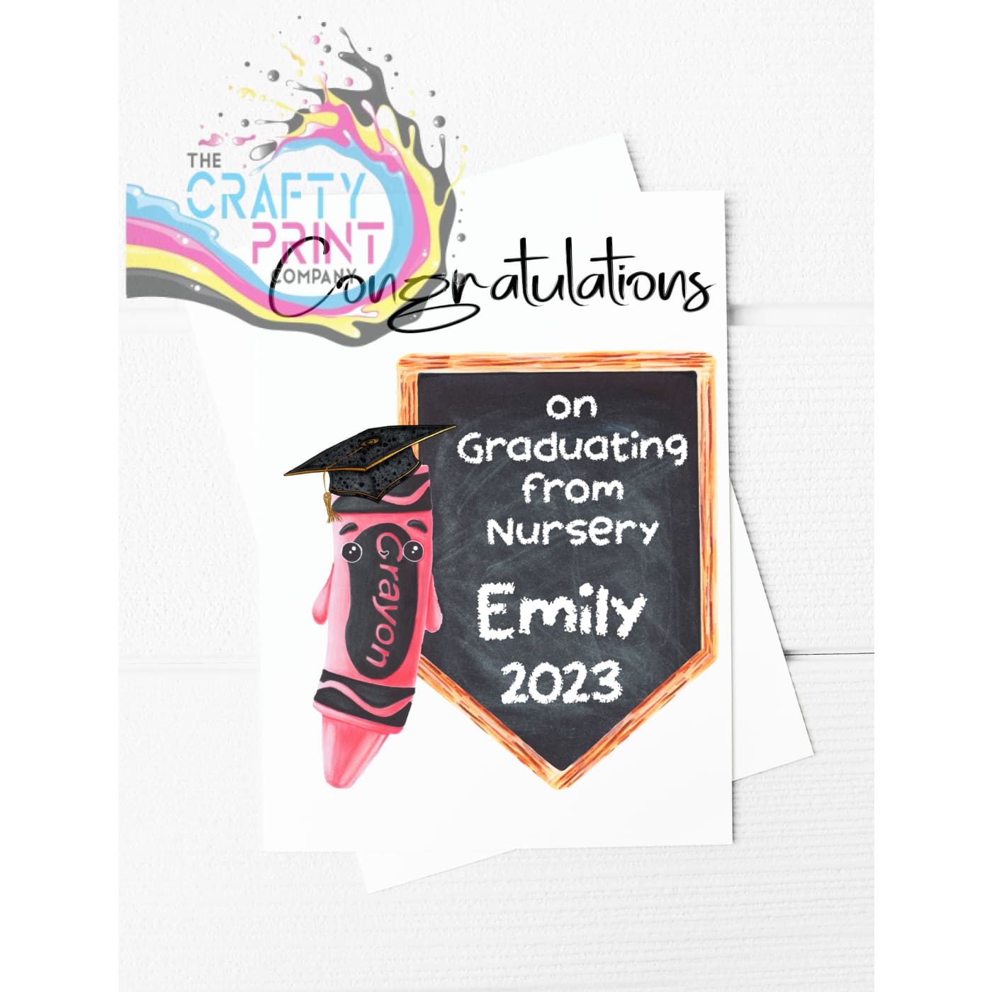 Congratulations on Graduating Crayon Personalised A5 Card