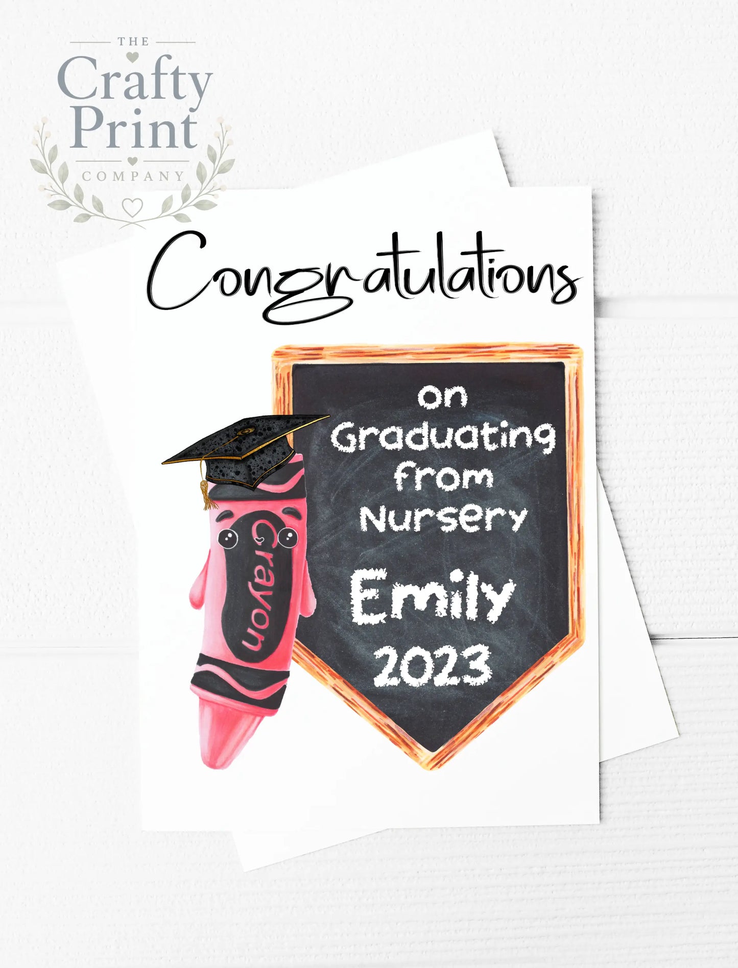 Congratulations on Graduating Crayon Personalised A5 Card