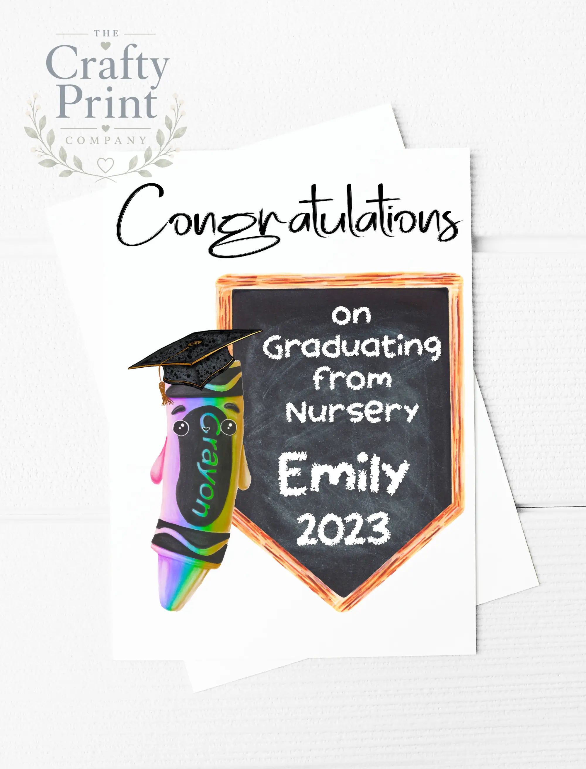 Congratulations on Graduating Crayon Personalised A5 Card
