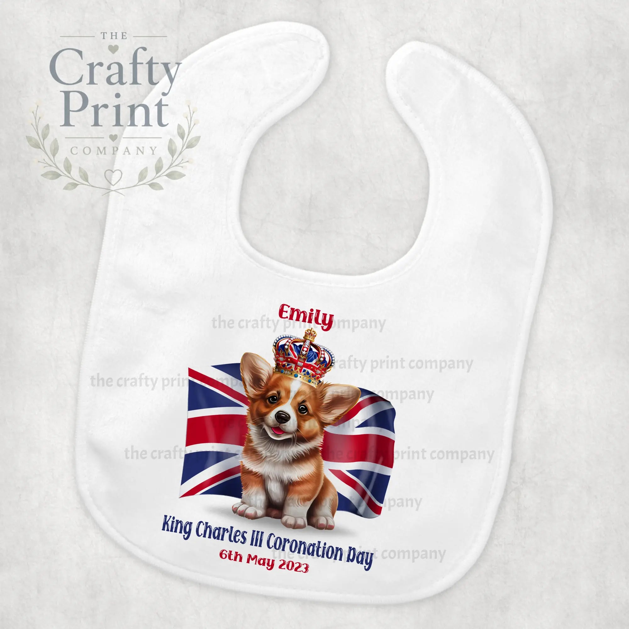 Coronation Corgi Personalised Baby Bib - & Toddler Clothing