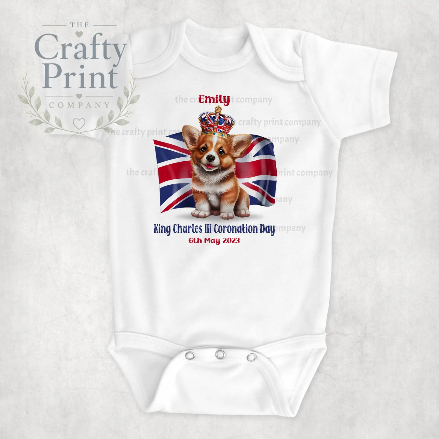 Coronation Corgi Personalised Bodysuit - Baby One-Pieces