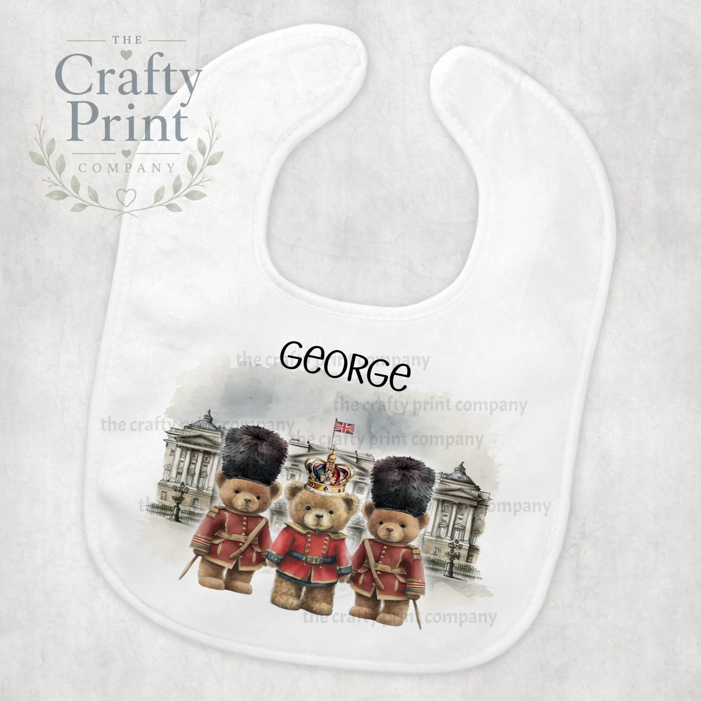 Coronation Palace Bears Personalised Baby Bib - & Toddler