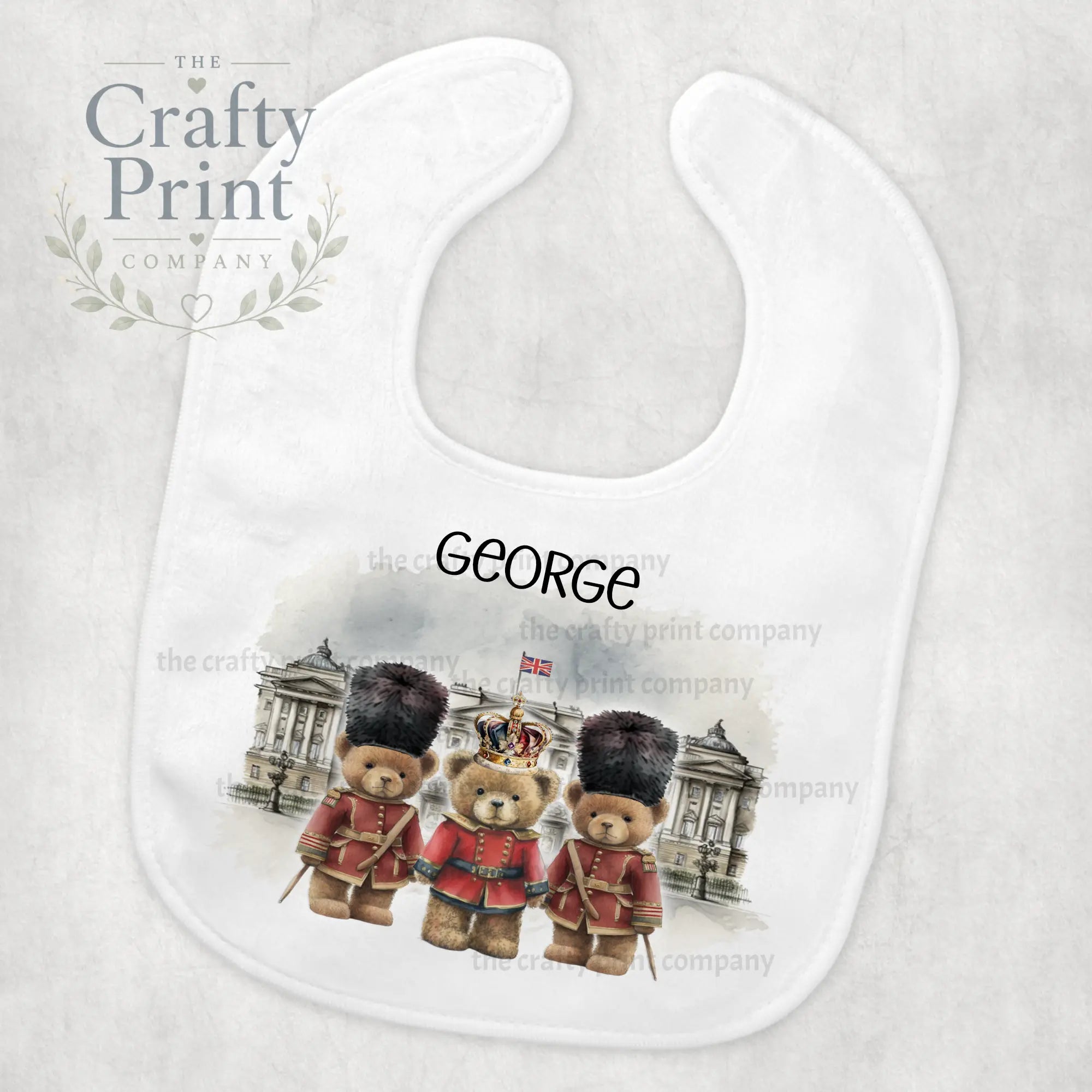 Coronation Palace Bears Personalised Baby Bib - & Toddler