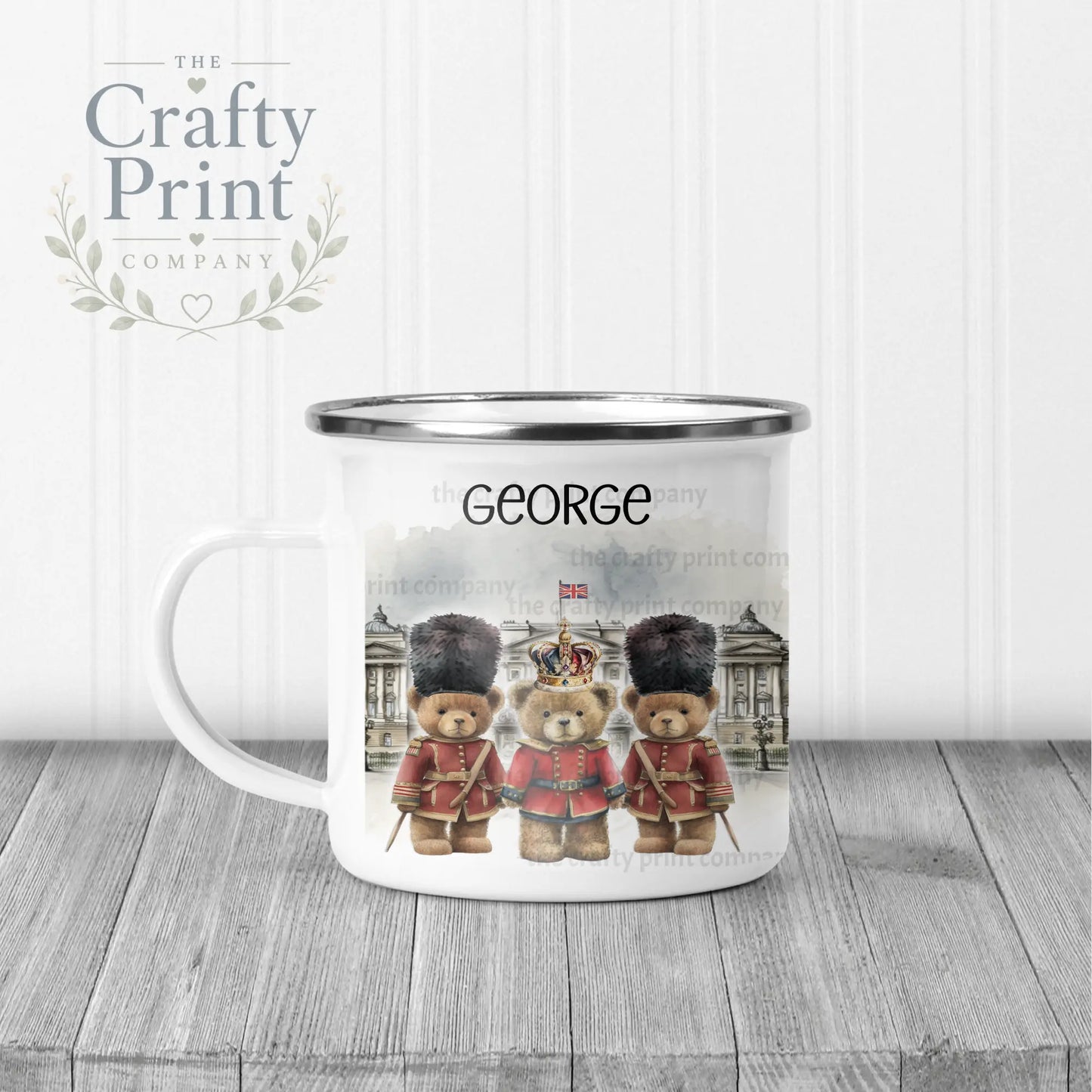 Coronation Palace Bears Personalised Mug - Enamel - Mugs